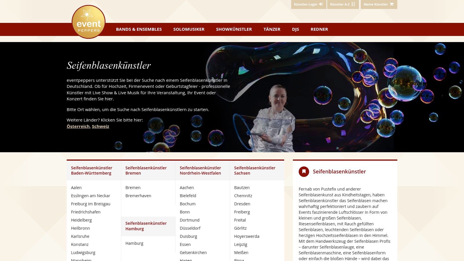 eventpeppers: Das große Portal für die gezielte Regionalsuche