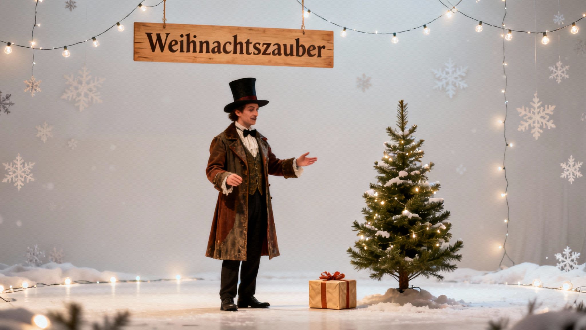 Zauberer auf der Weihnachtsfeier