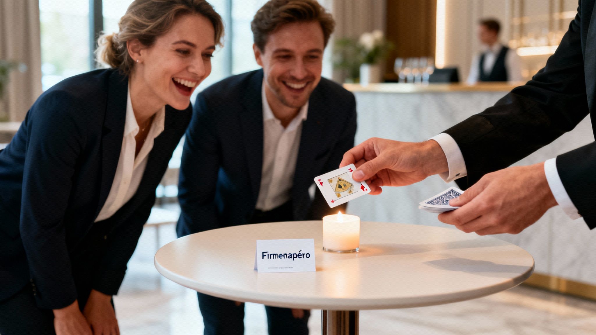 Close-up Zauberer auf der Firmenfeier