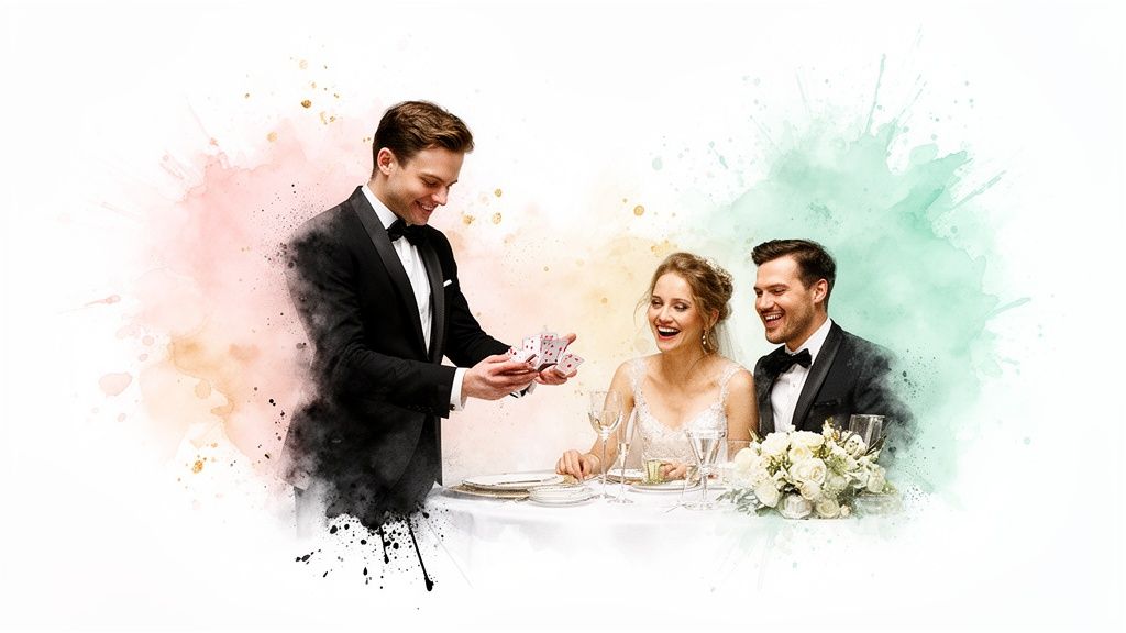 magician for wedding card trick