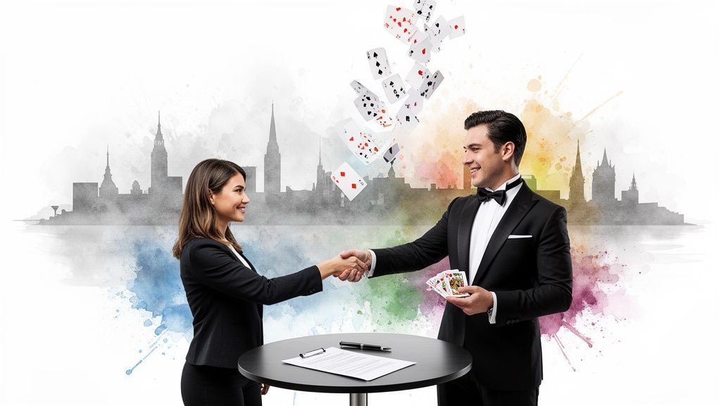 magician hamburg book magician handshake