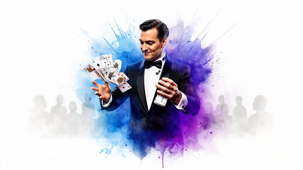 magician playing cards