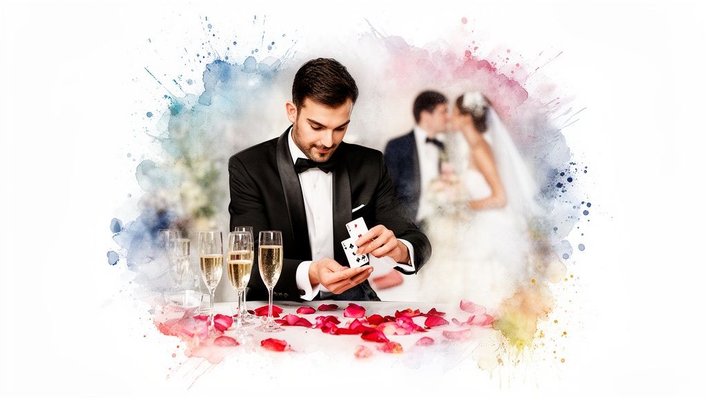 magician for weddings card trick