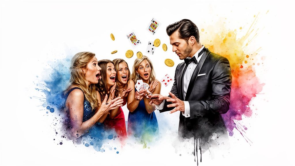 walking act magician magic show